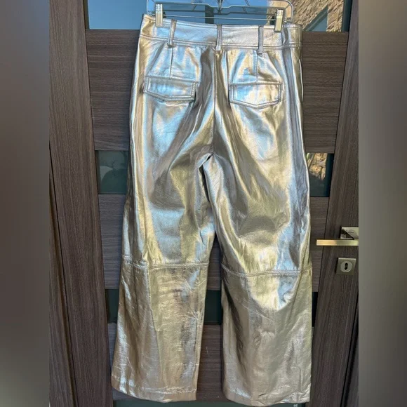 Women's Silver Metallic Pants - Picture 6 of 12